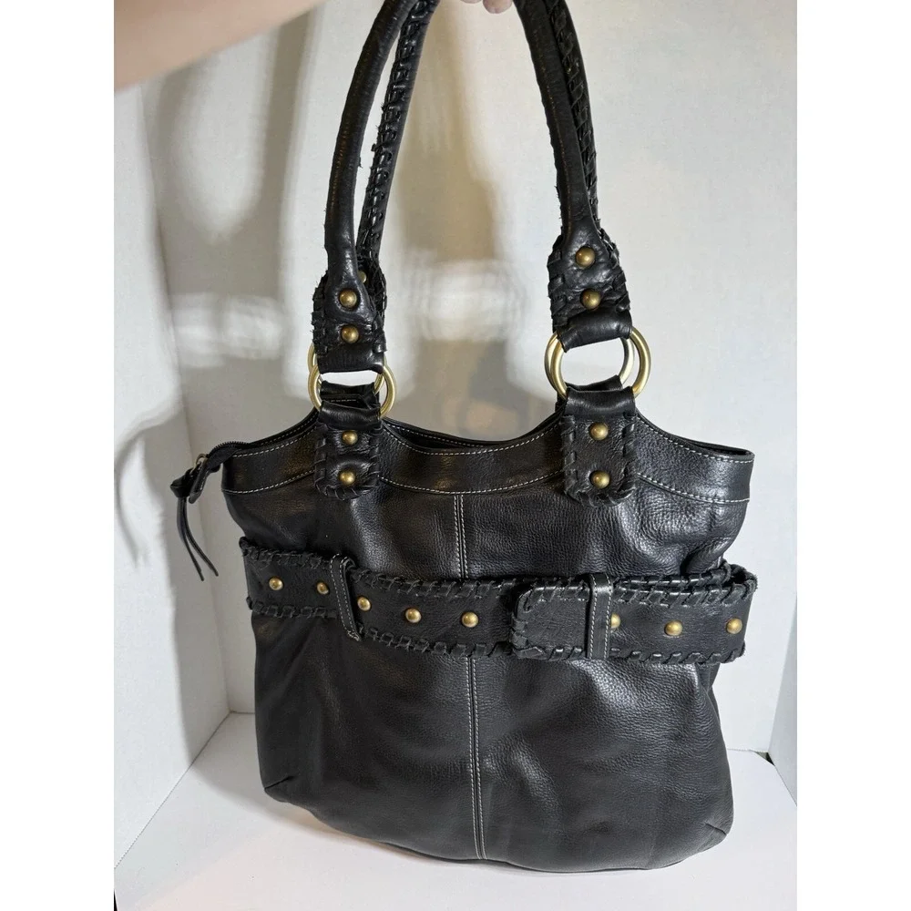 Clarks Belt Buckle Leather Purse Black